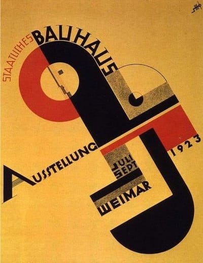 Flat design - Affiche Bauhaus de 1923.